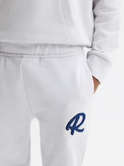 Reiss Ice Blue Toby 9-14 yrs Garment Dyed Logo Joggers - Image 3 of 6