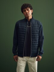 Navy Blue Premium Quilted Hybrid Jacket - Image 1 of 10