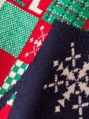 Navy Blue Reindeer Regular Christmas Mens Knitted Jumper - Image 7 of 7