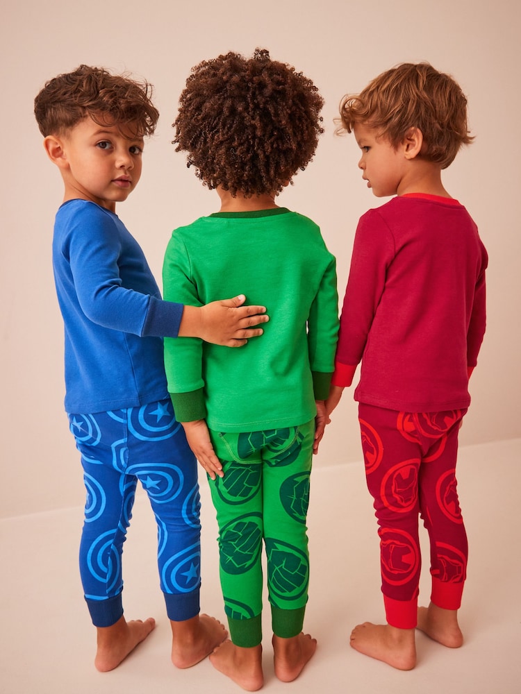 Multi Marvel Snuggle 100% Cotton Pyjamas 3 Pack (9mths-11yrs) - Image 3 of 10