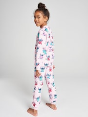 Brand Threads Pink Lilo & Stitch Fleece Twosie Pyjama Set - Image 3 of 10