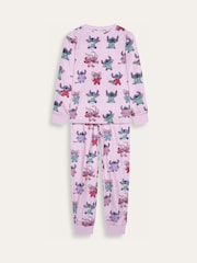 Brand Threads Pink Lilo & Stitch Fleece Twosie Pyjama Set - Image 6 of 10