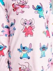 Brand Threads Pink Lilo & Stitch Fleece Twosie Pyjama Set - Image 8 of 10
