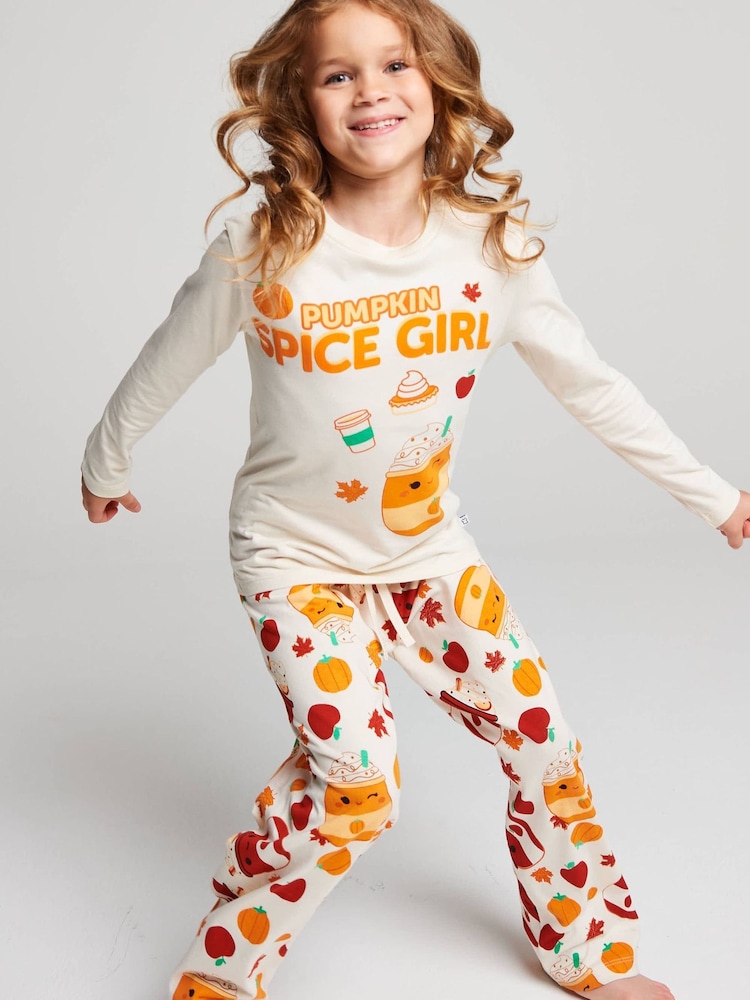 Brand Threads Cream Squishmallows Pumpkin Spice Pyjamas Set - Image 1 of 6 Brand Threads Cream Squishmallows Pumpkin Spice Pyjamas Set - Image 1 of 6