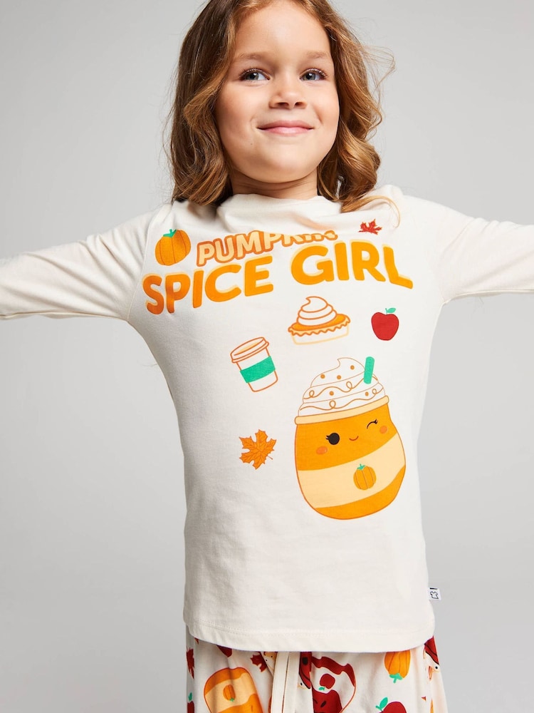 Brand Threads Cream Squishmallows Pumpkin Spice Pyjamas Set - Image 2 of 6 Brand Threads Cream Squishmallows Pumpkin Spice Pyjamas Set - Image 2 of 6
