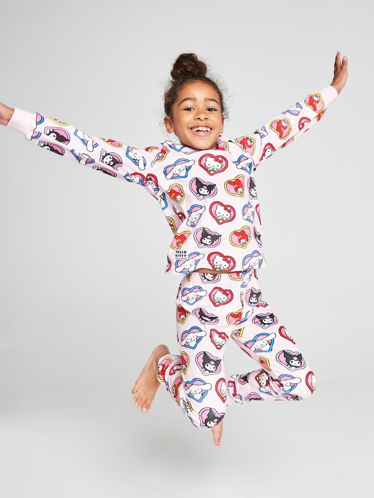 Brand Threads Pink Hello Kitty Fleece Twosie Pyjamas Set - Image 1 of 10
