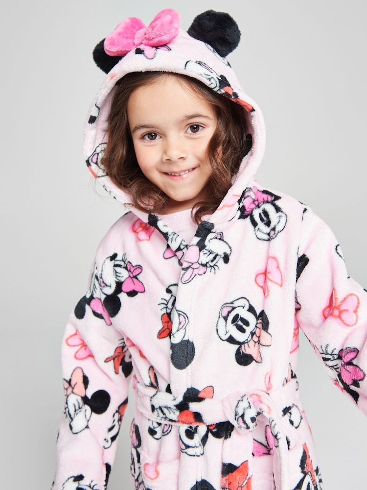 Brand Threads Pink Minnie Mouse Fleece Robe - Image 1 of 10 Brand Threads Pink Minnie Mouse Fleece Robe - Image 1 of 10