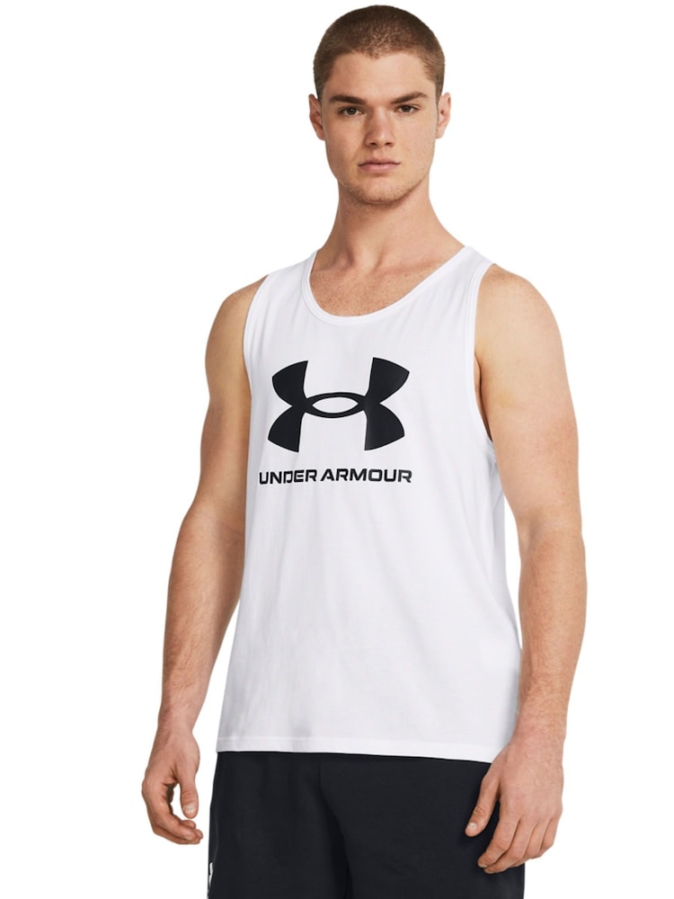 Under Armour White/Black Sportstyle Logo Vest - Image 1 of 4