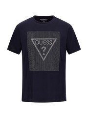 Guess Blue 100% Cotton Short Sleeve Bsc Stitch Triangle T-Shirt - Image 1 of 1