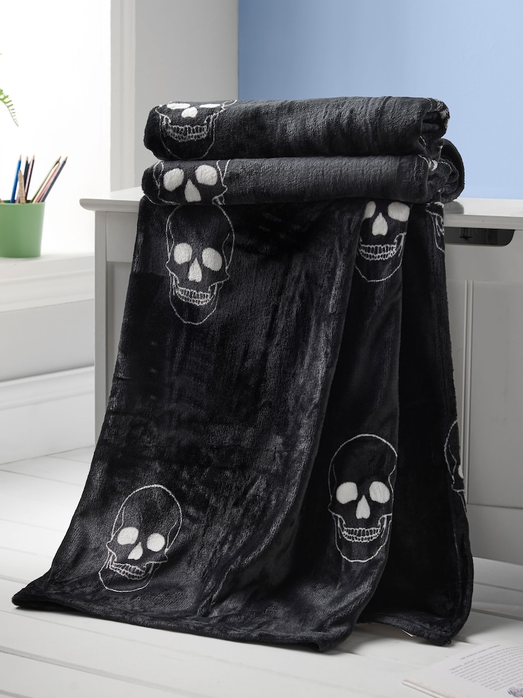 Catherine Lansfield Teddy Skulls Cosy Fleece Throw - Imagem 1 de 4