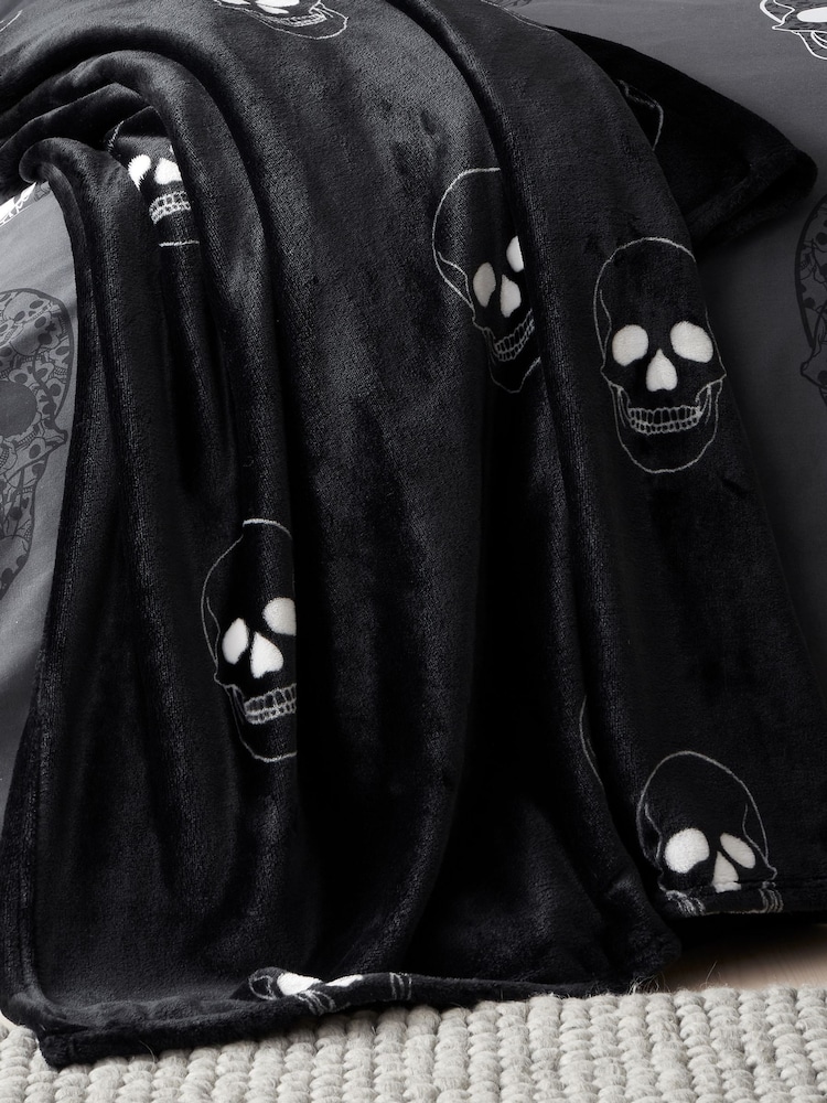 Catherine Lansfield Teddy Skulls Cosy Fleece Throw - Imagem 2 de 4