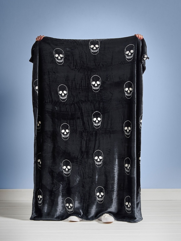 Catherine Lansfield Teddy Skulls Cosy Fleece Throw - Imagem 4 de 4