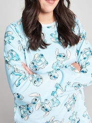 Brand Threads Blue Lilo & Stitch Fleece Twosie Pyjamas Set - Image 3 of 8