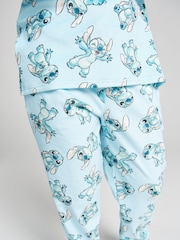 Brand Threads Blue Lilo & Stitch Fleece Twosie Pyjamas Set - Image 4 of 8