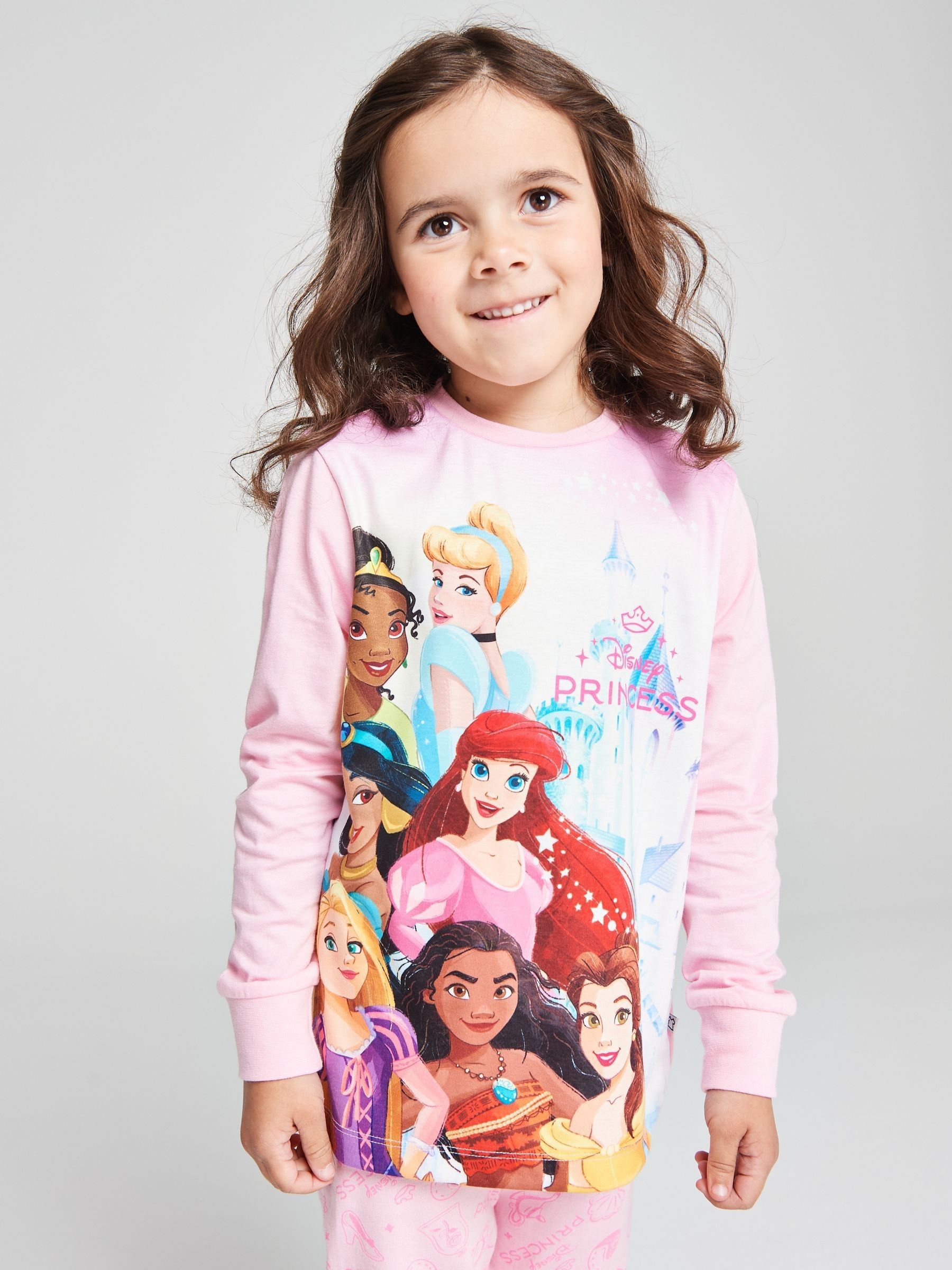 Disney Princess Girls Pyjama Set – Soft Long-Sleeve Top & Bottoms, Character All-Over Print, Cosy Kids Sleepwear, Comfortable PJs, Gifts for Girls, Machine Washable - Image 5