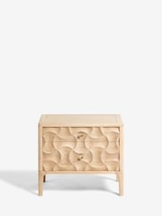 Mid Natural Alba Solid Mango 2 Drawer Wide Bedside Table - Image 6 of 10