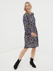 FatFace Black Annie Inspirit Floral Dress - Image 1 of 4