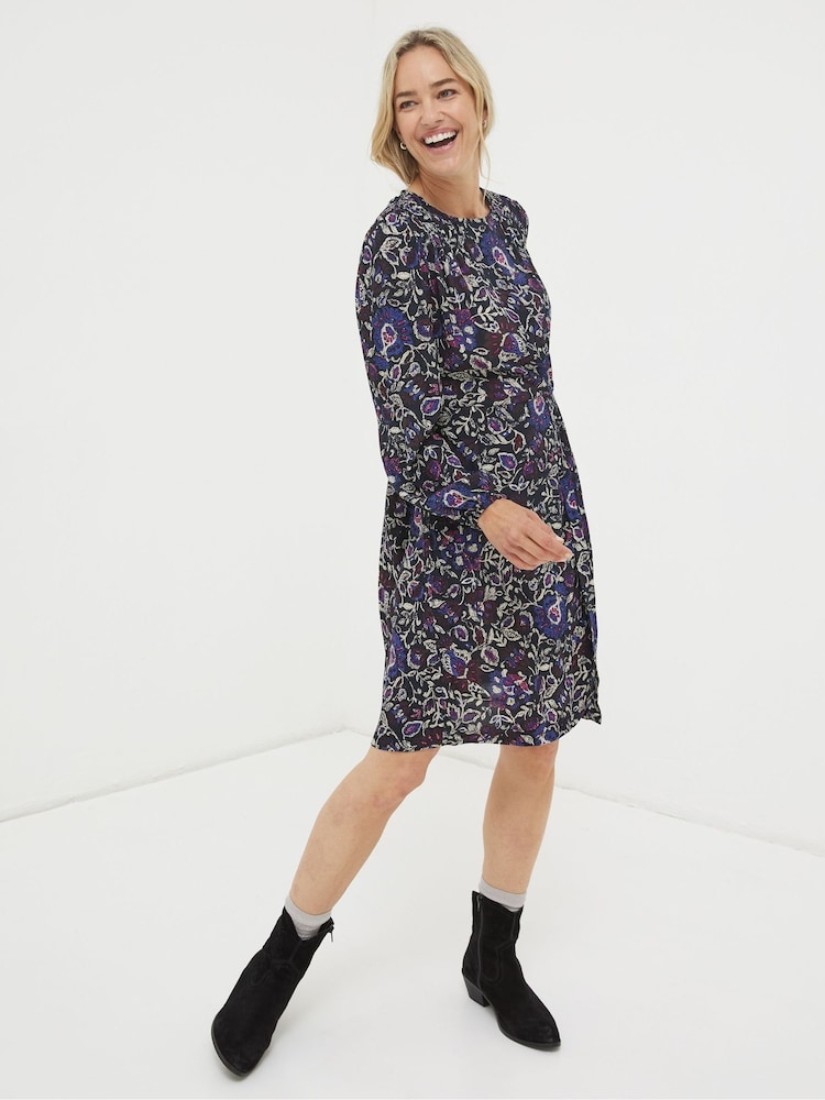 FatFace Black Annie Inspirit Floral Dress - Image 1 of 4