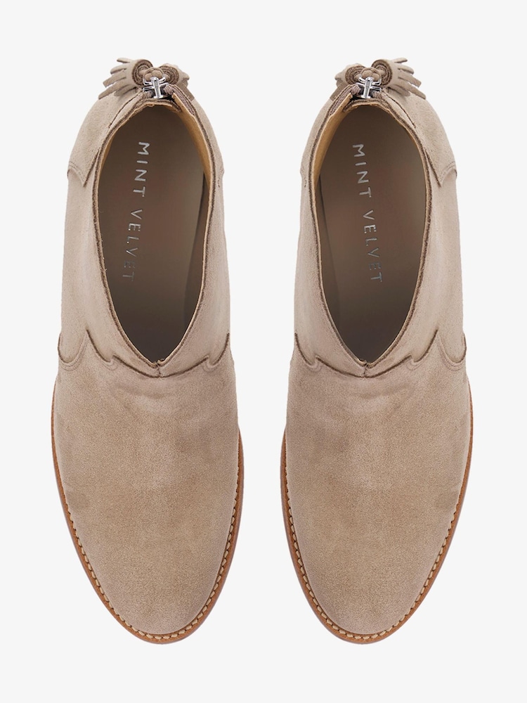 Mint Velvet Cream Sierra Neutral Suede Boots - Image 4 of 4 Mint Velvet Cream Sierra Neutral Suede Boots - Image 4 of 4
