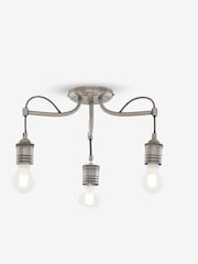 Brushed Silver Newark 3 Light Ceiling Light Fitting - Image 1 of 6