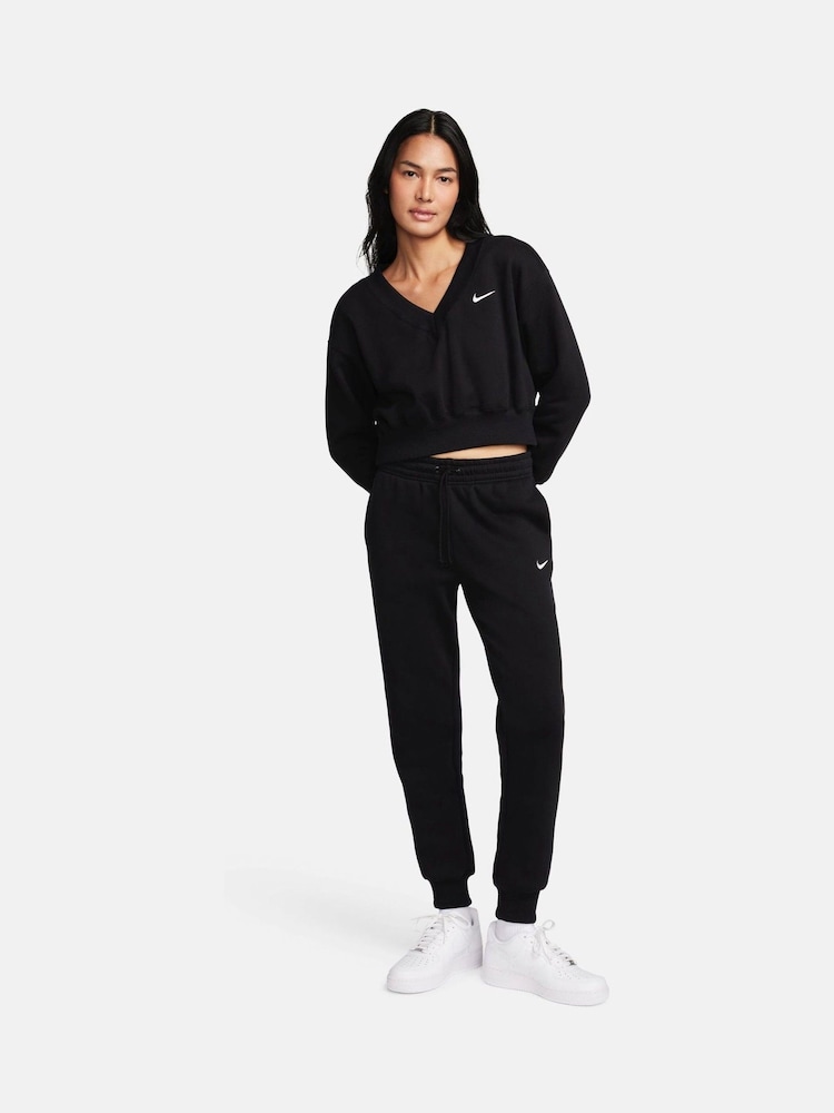Nike Black Phoenix Fleece Mid Rise Joggers - Image 4 of 10