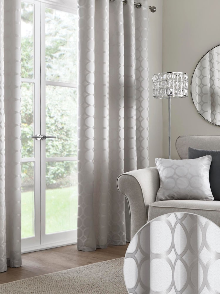 Appletree Silver Cassina Eyelet Curtains - Image 2 of 4
