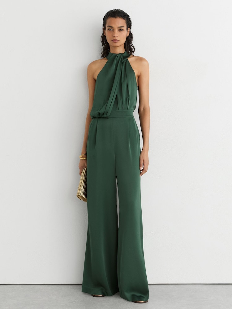 Teal Green - Reiss Finley Σατέν Ολόσωμη φόρμα Φαρδιά γραμμή - Εικόνα 1 του 9