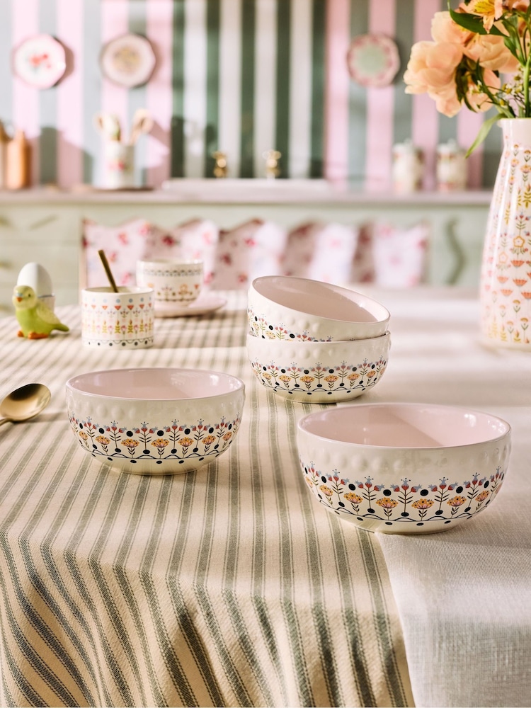 Cath Kidston Cream Painted Table Cereal Bowl Cereal Bowl 4 - Image 1 of 4