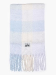 Levi's Dark Purple Pop of Plaid Cosy 100% Cotton Scarf - Image 3 of 4