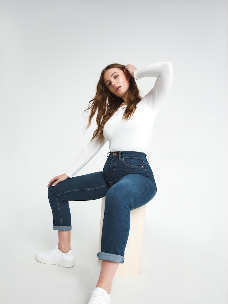 Simply Be Blue Authentic 24/7 Mid Boyfriend Jeans - Image 6 of 6