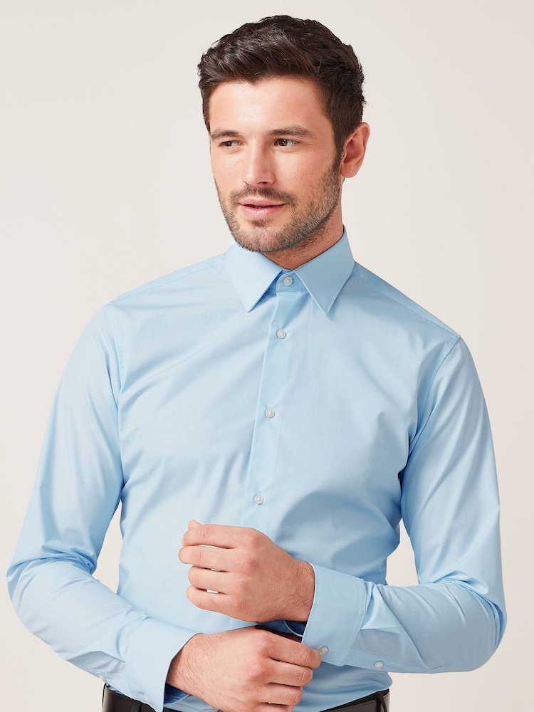 Wit/lichtblauw/lichtroze - Slim Fit - Verpakking van 3 eenvoudig te strijken nette Oxford-overhemden met enkele manchetten - Image 8 of 13