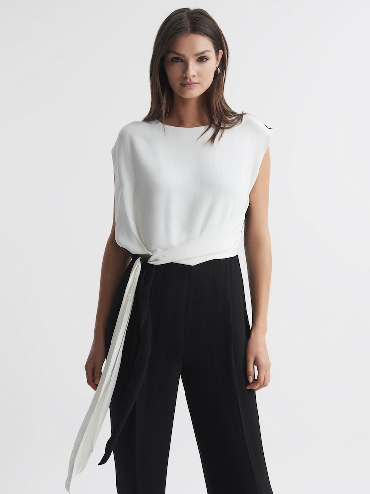 Combinaison ajustée color block à jambe large Reiss Alba - Image 4 of 5
