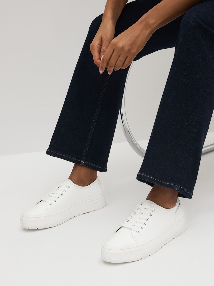 White Forever Comfort® Patent Cleated Sole Chunky Trainers - Image 1 of 7