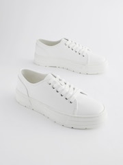 White Forever Comfort® Patent Cleated Sole Chunky Trainers - Image 3 of 7
