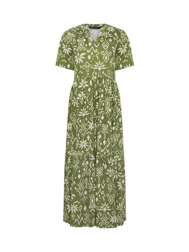 M&Co Green Notch Neck Dress - Image 5 of 5 M&Co Green Notch Neck Dress - Image 5 of 5
