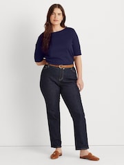 Lauren Ralph Lauren Curve Judy Stretch Cotton Boatneck Top - Image 5 of 13