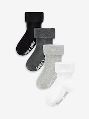 Monochrom - Baby Socken mit Rollsaum im 4er-Pack (0 Monate – 2 Jahre) - Bild 1 von 6