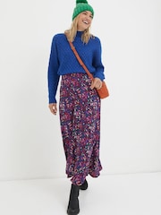 FatFace Purple Naomi Abstract Midi Skirt - Image 2 of 6