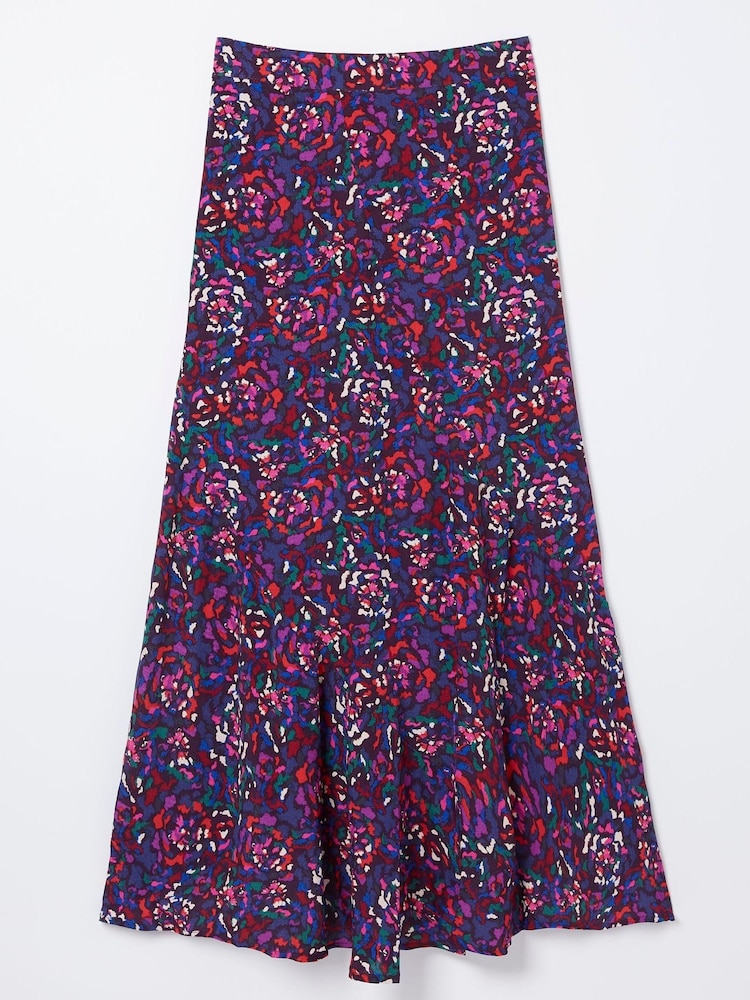 FatFace Purple Naomi Abstract Midi Skirt - Image 6 of 6