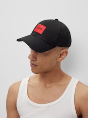 HUGO Black Logo 100% Cotton Cap - Image 4 of 5