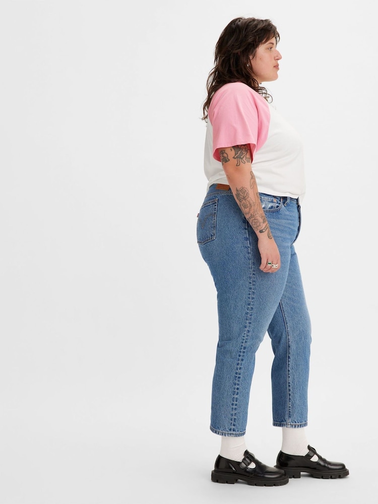 Levi's® Blue Denim Curve 501® Crop Jeans - Image 3 of 6
