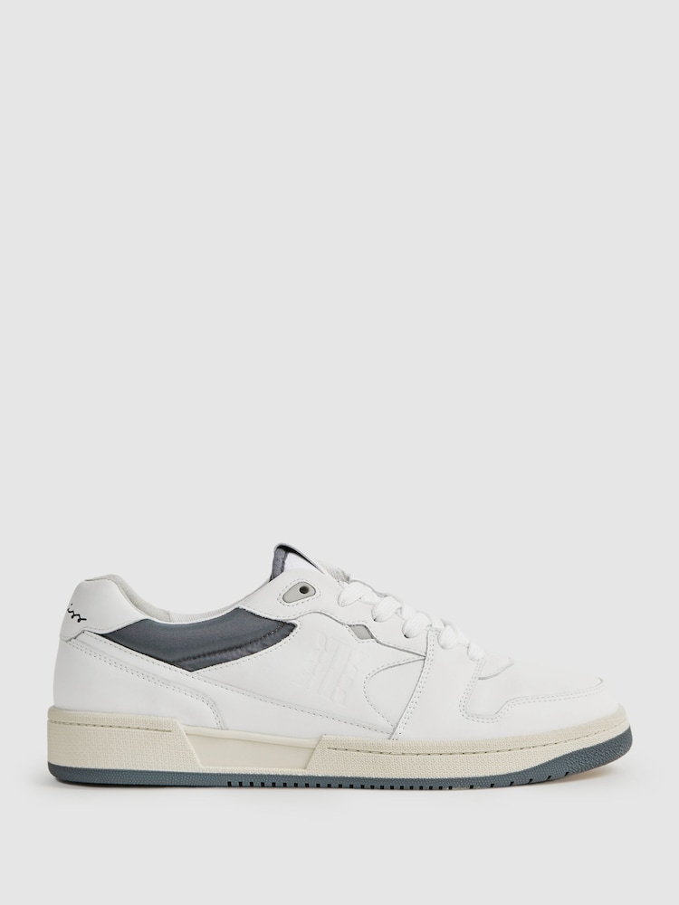 Zapatillas de deporte de cordones con diseño colourblock de cuero Astor de Reiss - Imagen 1 de 6