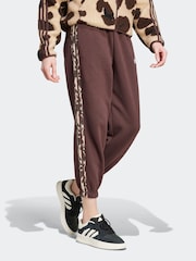 adidas Brown Animal 3 Stripe Joggers - Image 3 of 6