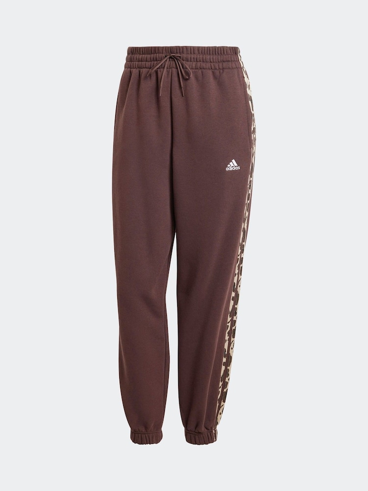 adidas Brown Animal 3 Stripe Joggers - Image 6 of 6