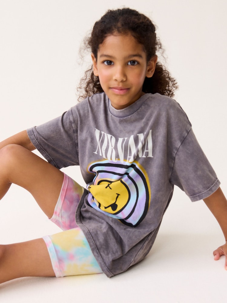 Multi Pink/Blue/Yellow Tie Dye Cycle Shorts (3-16yrs) - Image 1 of 7