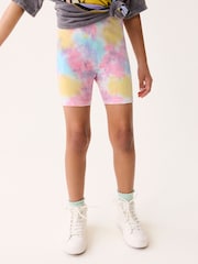 Multi Pink/Blue/Yellow Tie Dye Cycle Shorts (3-16yrs) - Image 2 of 7