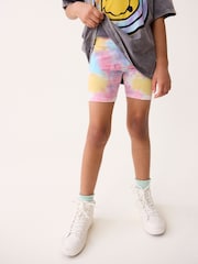 Multi Pink/Blue/Yellow Tie Dye Cycle Shorts (3-16yrs) - Image 4 of 7