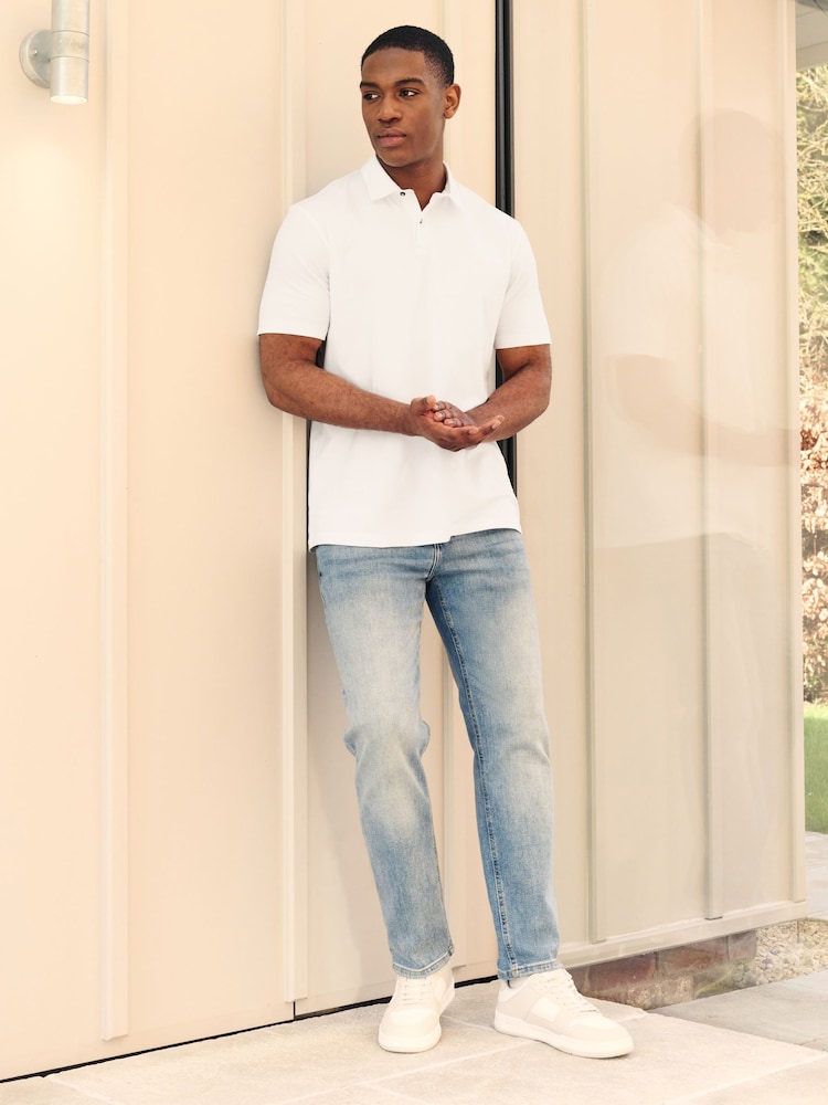 Blanc - Ajustement régulier - Polo en jersey Manches courtes 3 Pack - Image 3 of 7