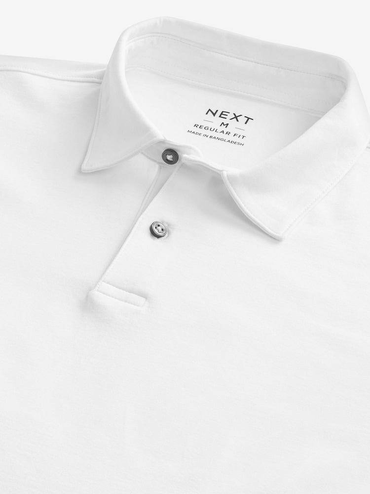 Blanc - Ajustement régulier - Polo en jersey Manches courtes 3 Pack - Image 6 of 7