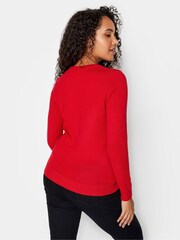 Красный - M&Co Scoop Neck Jumper - Изображение 3 из 4